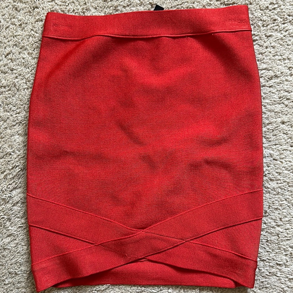 Red/ orange mini skirt